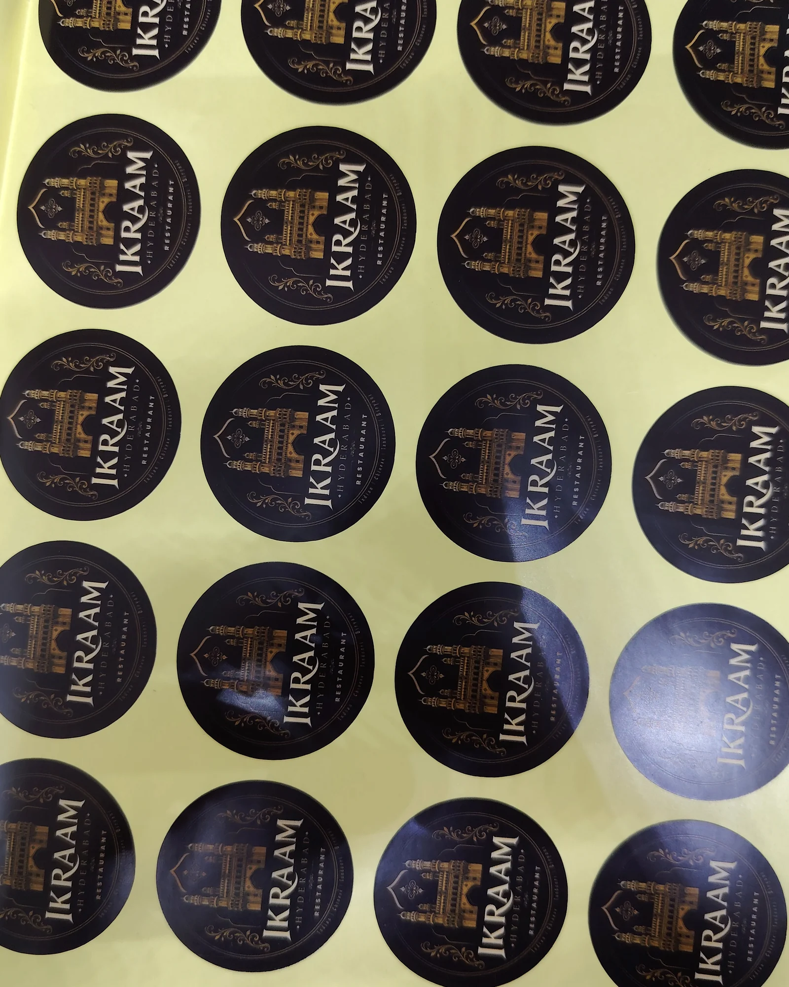 Branded round sticker sheets